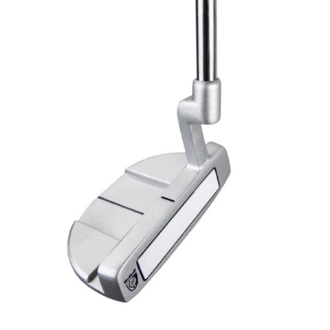 The Brosnan Dynasty Womens Package Golf Set by Brosnan features a silver putter with a white alignment line and metallic shaft—an ideal choice for golfers seeking forgiving clubs.