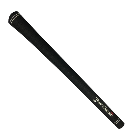 The Brosnan Tour Classic Grip by Brosnan features a subtle texture for comfort and control, two white bands near the top, and Tour Classic printed in white along the side, all shown against a white background.