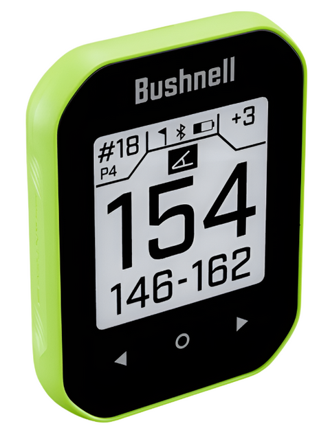 Bushnell Phantom 3 Slope in bright green colour, with the big number distances showing on the screen
