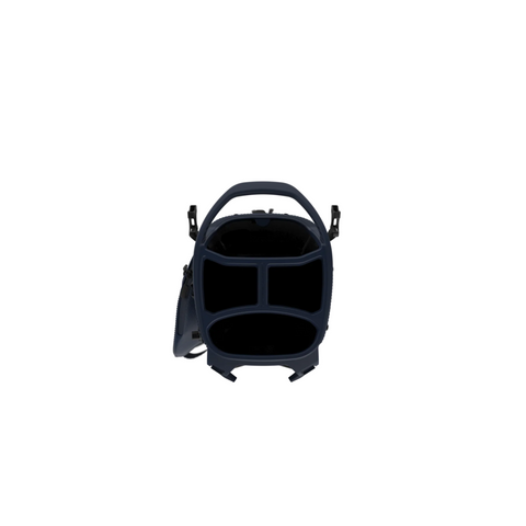 The Callaway Hyperlite Zero 25 Stand Bag by Callaway is a dark, open-top golf bag with a handle and strap, viewed from the front. Its interior compartments show ultra-lightweight organization, set against a white background.