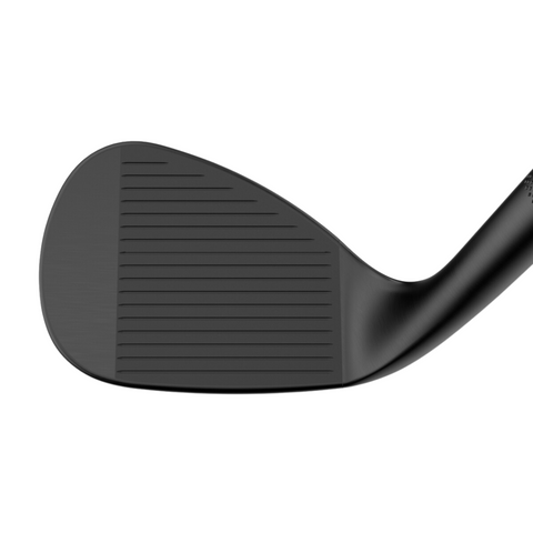 Close-up of the Callaway Opus SP Wedges | Black Shadow by Callaway, featuring a matte clubface with horizontal grooves to boost spin and control.