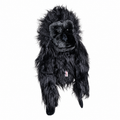 Daphne's Gorilla golf headcover on a clean white background, shown from the front with long shaggy black fur, broad shoulders and detailed facial features.