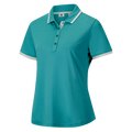 FootJoy Stretch Pique Trim Women's Polo Tile Blue/White – front view