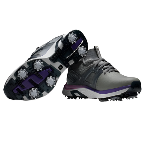 The FootJoy Womens Hyperflex Golf Shoes in Grey/Pink (US 9 only) offer style and traction with white cleats for performance on the course—perfect women’s golf shoes from FootJoy.