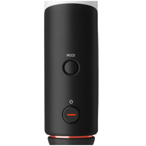 A close-up of the Garmin Approach Z30 Rangefinder by Garmin, a black cylindrical device with a “MODE” button above a power button featuring a red line indicator on the front.