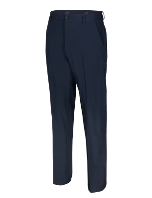 Greg Norman Mens ML75 Microlux Stretch Pant in navy, featuring side pockets and belt loops for comfort and style, shown on a plain white background.