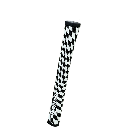 The GripDrip Checkered Putter Grip by GripDrip features a black and white checkerboard pattern with ODI printed near the bottom, shown against a white background.