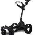 Front view of the MGI Zip Navigator All Terrain electric golf trundler with 36-hole battery