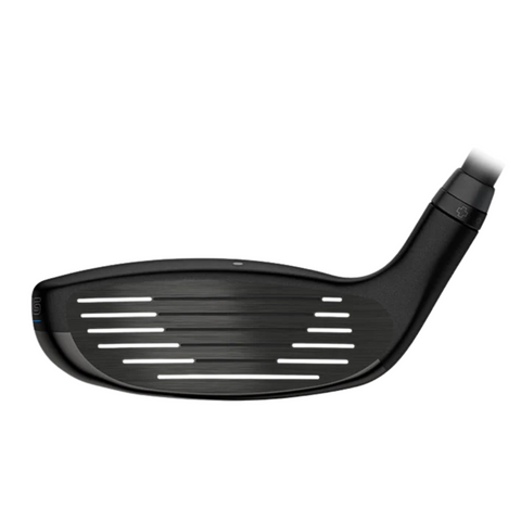 A close-up of the Ping G440 Hybrid club head displays its grooved face and angled hosel, both engineered for forgiveness and easy launch, set against a white background.