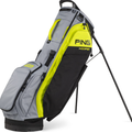 PING Hoofer 231 Stand Golf Bag in Black/Iron/Yellow with stand extended