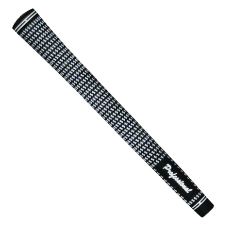 The golf360nz Professional Infiniti Grip is a black and white patterned golf club grip labeled Professional near the end, designed for custom comfort and shown on a white background.
