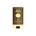 The Sun Bum SPF 30 Face Stick | 13g is a mess-free, upright sunscreen in a brown and yellow container with the Sun Bum monkey logo—ideal as your go-to golf sunscreen.