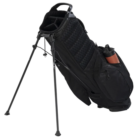 The Sun Mountain E-3.5 Carry Bag 2025 by Sun Mountain features stand legs, multiple zippered compartments, and a side water bottle pocket—shown on a white background—ideal for easy golf course transport.