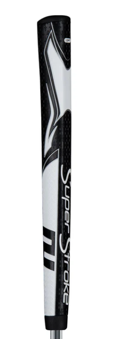 The SuperStroke Zenergy 1.0 PT Putter Grip by Superstroke features bold black and white graphics with the brand logo, offering a slim design engineered for tour-proven performance.