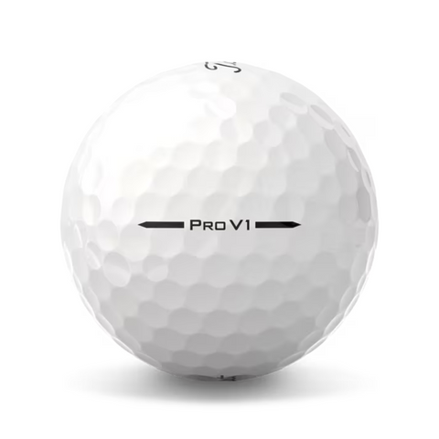 Side stamp of a white Titleist Pro V1 High number golf ball