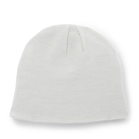 The Titleist Players Beanie, shown in light gray against a white background, offers warmth and a seamless, logo-free design—ideal for staying cozy on the golf course.
