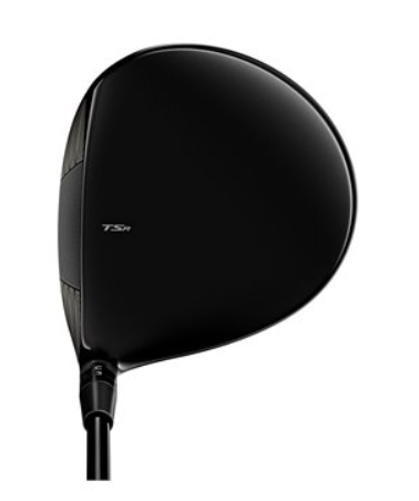 A black Titleist TSR2 Driver | Prior Generation | Left Handed by Titleist is shown from above, featuring a glossy clubhead with the TSR label near the heel. The clubface and shaft are partially visible at the bottom left.