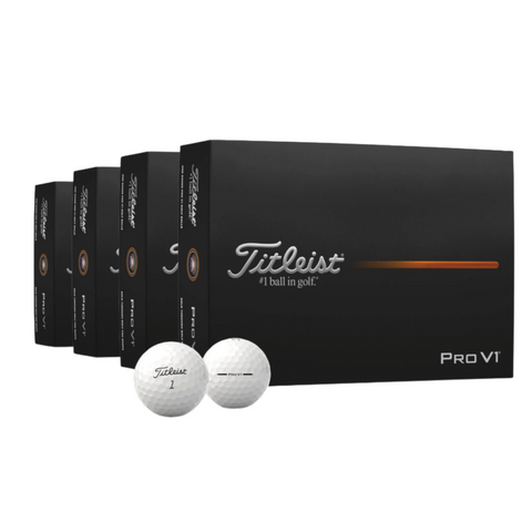 4 boxes of the Titleist Pro V1 Loyalty Rewarded deal with 2 balls shown in front of the boxes