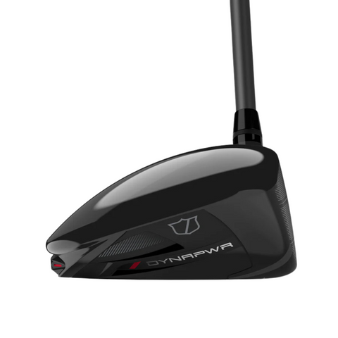 A close-up of the Wilson 2025 Dynapwr Max Driver head, showing its sleek, modern design with DYNAPWR in white lettering and a small Wilson logo above it, set against a white background.