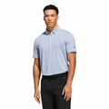 Adidas Ultimate365+ Three-Colour Stripe Polo Crystal Sky/Dual Indigo front model view