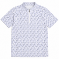 Greg Norman Chardonnay women's polo in White - front view with Mandarin collar
