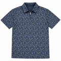 Greg Norman Shiraz women's polo in Medallion Blue - front view with standard collar
