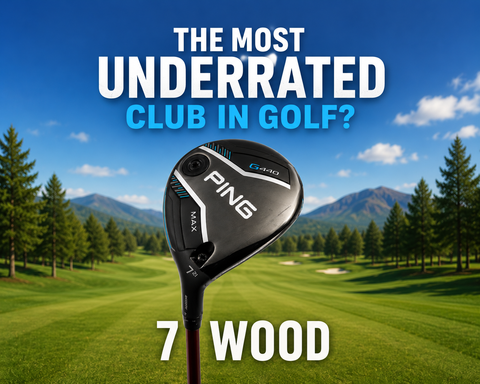PING G440 Max 7 wood golf club displayed against a golf course backdrop with the headline “The Most Underrated Club In Golf? 7 Wood”, highlighting one of golf’s most forgiving and versatile long-game clubs.