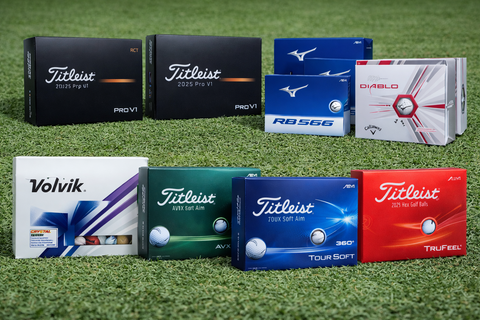 A range of different golf balls