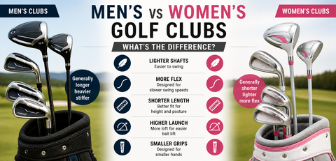 A chart comparing the differences between Men's and Women's clubs