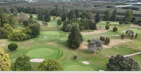 Overhead photo of the picturesque Te Puke Golf Course