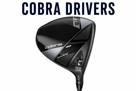 Cobra Drivers collection featuring a Cobra OPTM Max-K driver head on a clean white background with Cobra Drivers title.