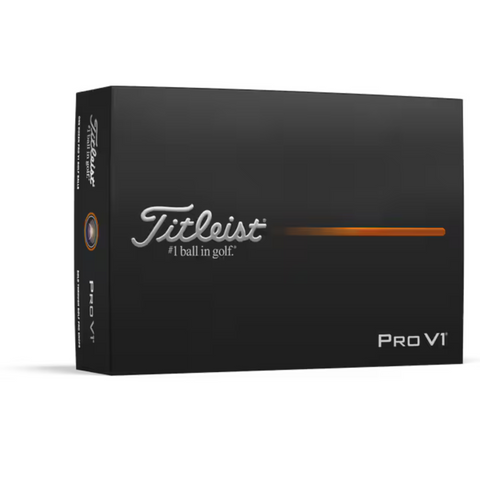 Titleist Pro V1 golf ball box, representing premium tour golf balls for low handicappers at Golf 360.