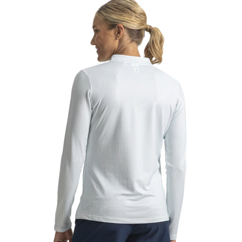 FootJoy Women's Printed Quarter-Zip Midlayer | Glacial Blue