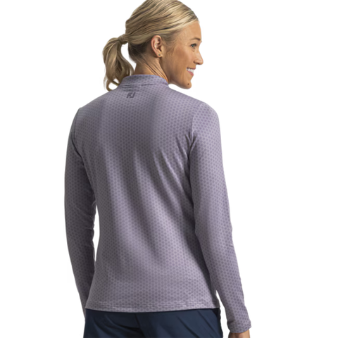 FootJoy Women's Printed Quarter-Zip Midlayer | Dusty Peach