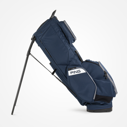 PING Hoofer 14 stand bag - Navy and Grey - left side