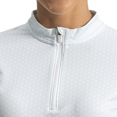 FootJoy Women's Printed Quarter-Zip Midlayer | Glacial Blue