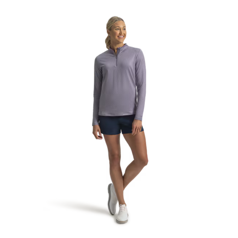 FootJoy Women's Printed Quarter-Zip Midlayer | Dusty Peach