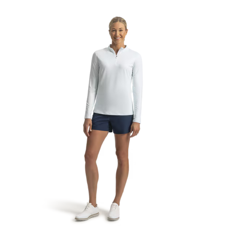 FootJoy Women's Printed Quarter-Zip Midlayer | Glacial Blue