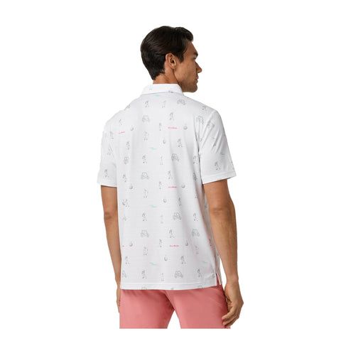TravisMathew On A Mission men's polo White back model view