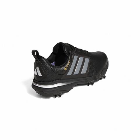 Adidas Adipower GORE-TEX Wide Men's Golf Shoes Core Black/Iron Metallic/Silver Metallic - heel three-quarter view