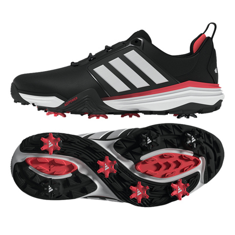 Adidas 2026 Adipower Wide Men's Spiked Golf Shoes | Black/White/Red