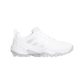 A white Adidas Codechaos 25 Womens Shoe with a textured sole, mesh upper, and subtle branding is shown side-on against a plain white background. This spikeless athletic sneaker is inspired by golf shoe design.