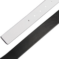 Close-up of two leather belts displayed side by side on a white background: a genuine leather mens golf belt in white with adjustable holes, and the Adidas Men’s 3-Stripes Tour Belt in solid black.