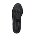 Bottom view, Adidas Men's Adicross Retro Golf Shoes, black sole with textured grip and Adidas logo.