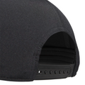 Close-up of the back of the Adidas Mens Tour Five-Panel Hat in black by Adidas, highlighting its adjustable plastic snap closure.