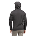 A person stands with their back to the camera in a black Adidas Mens Ultimate365 Hoodie and gray pants, highlighting the sleek style and four-way stretch fleece comfort of this premium Adidas golf hoodie against a plain white background.