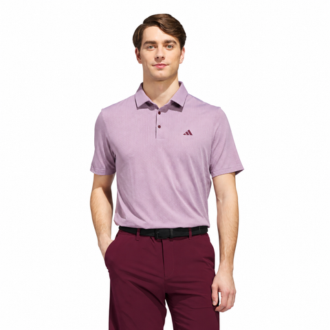 Adidas Performance Textured Men's Polo White/Maroon - front model view