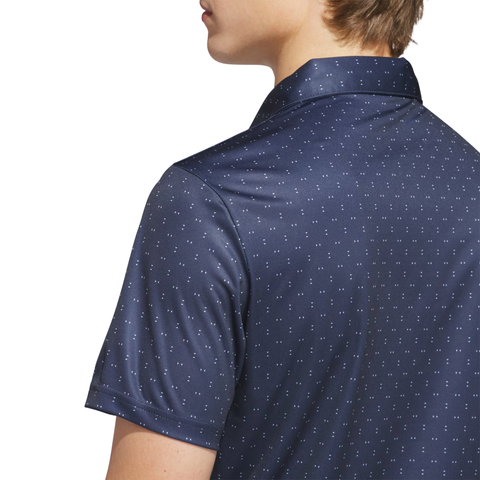Adidas Performance Textured Print Men's Polo Shirt | Collegiate Navy/White