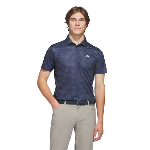 Adidas Performance Textured Print Men's Polo Shirt | Collegiate Navy/White