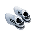 A pair of Adidas S2G BOA 24 Wide Spikeless Mens Golf Shoes in Cloud White/Core Black, shown from above on a white background—ideal wide-fit golf shoes for comfort and style.